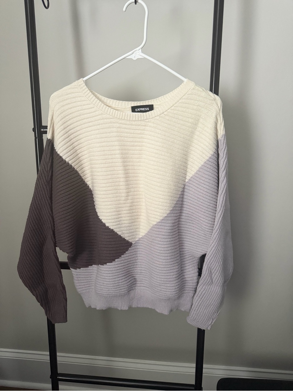 Express Colorblock Ribbed Knit Sweater - Size Medium